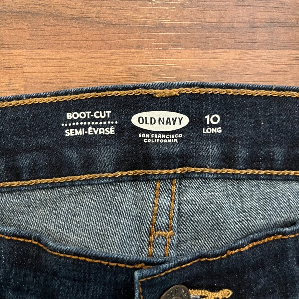 OLD NAVY Women's Bootcut Jeans - Size 10L 10 Long - Dark Wash Stretch - Picture 3 of 7